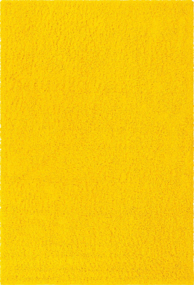 Tuscan Sun Yellow 6' 1 x 9' Solid Shag Rectangle Area Rug Thick Soft Touch Fluffy & Plush Shaggy Pile Durable Minimalist Carpet for Classic Interior Design for Sale at Rug Engine