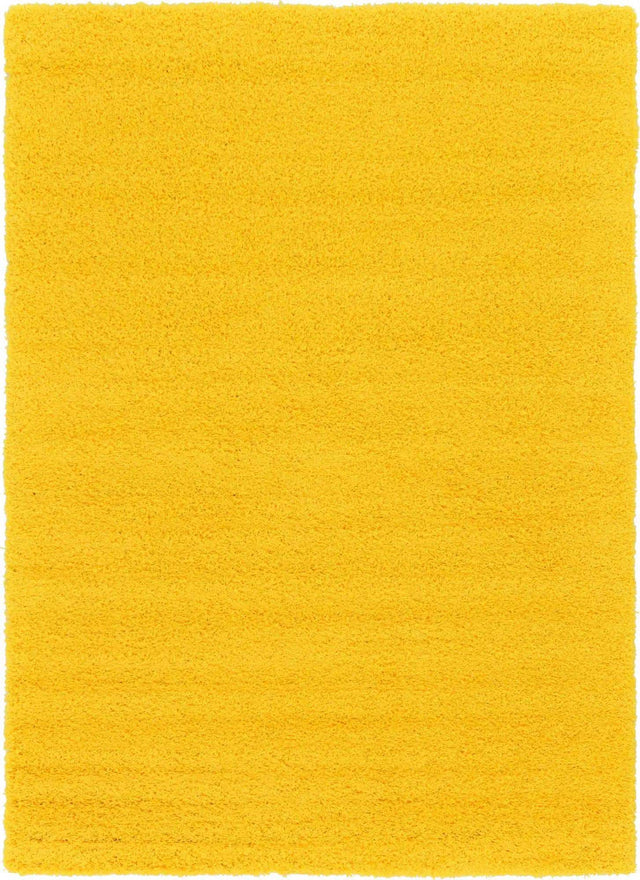 Tuscan Sun Yellow 7' 1 x 10' Solid Shag Rectangle Area Rug Thick Soft Touch Fluffy & Plush Shaggy Pile Durable Minimalist Carpet for Classic Interior Design for Sale at Rug Engine
