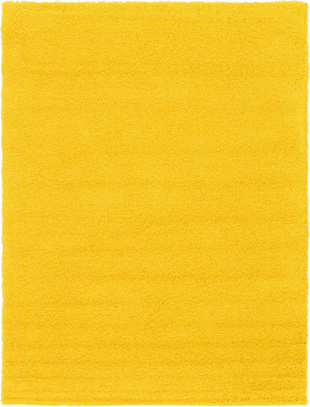Tuscan Sun Yellow 7' 10 x 11' Solid Shag Rectangle Area Rug Thick Soft Touch Fluffy & Plush Shaggy Pile
