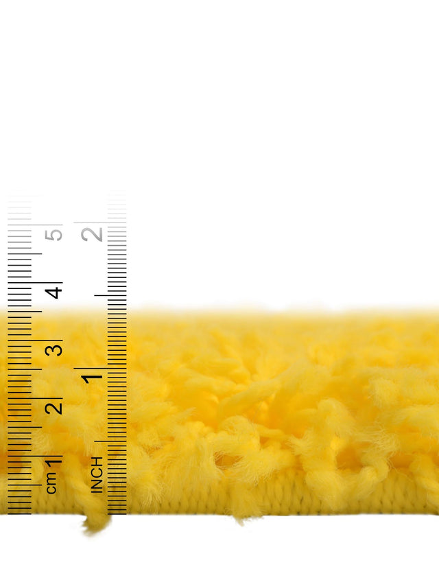 Tuscan Sun Yellow 3' 1 x 3' 1 Solid Shag Round Area Rug Thick Soft Touch Fluffy & Plush Shaggy Pile
