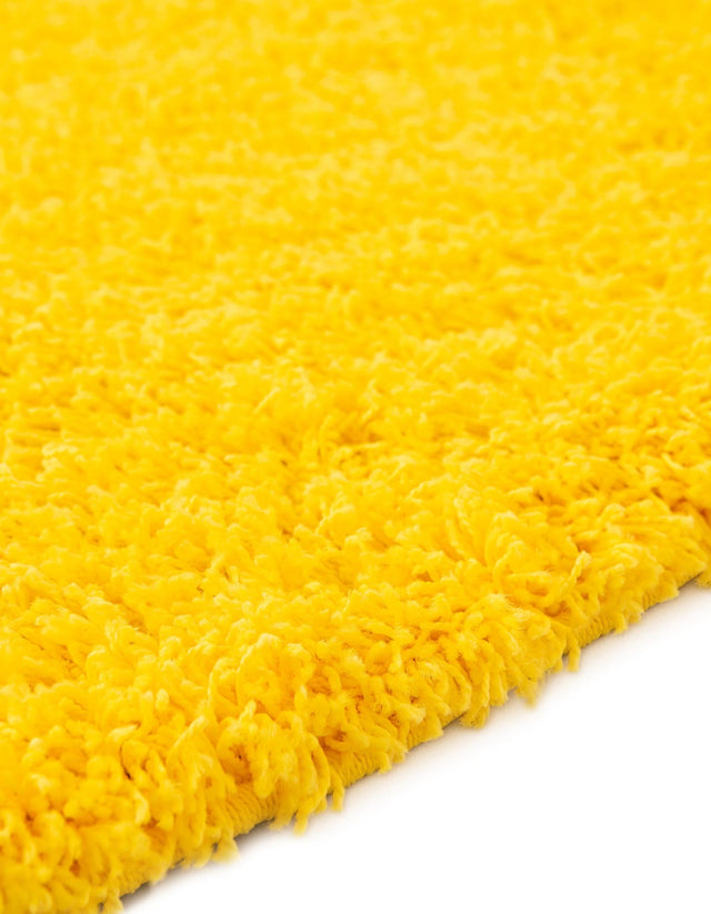 Tuscan Sun Yellow 4' 1 x 4' 1 Solid Shag Round Area Rug Thick Soft Touch Fluffy & Plush Shaggy Pile