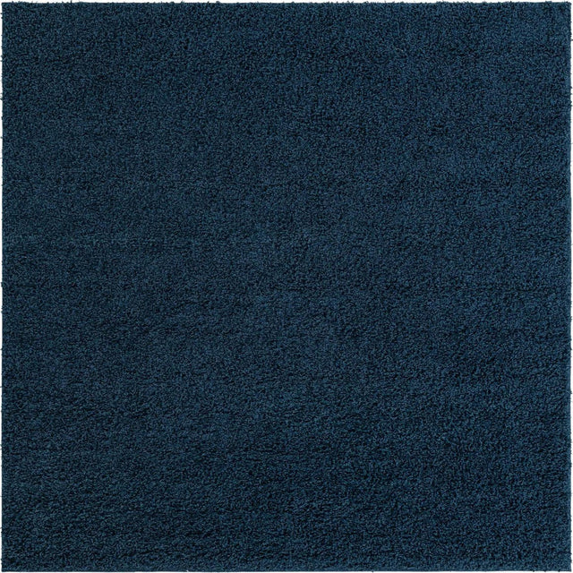 Sapphire Blue 7' 10 x 7' 10 Solid Shag Square Area Rug Thick Soft Touch Fluffy & Plush Shaggy Pile Durable Minimalist Carpet for Classic Interior Design for Sale at Rug Engine