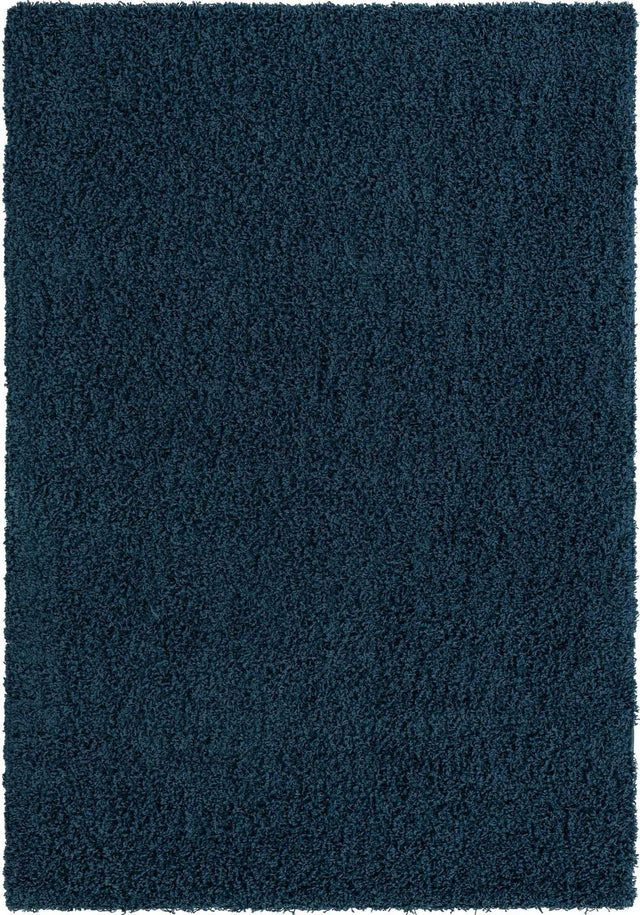 Sapphire Blue 6' 1 x 9' Solid Shag Rectangle Area Rug Thick Soft Touch Fluffy & Plush Shaggy Pile Durable Minimalist Carpet for Classic Interior Design for Sale at Rug Engine