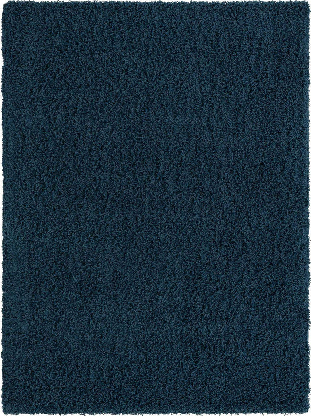 Sapphire Blue 7' 10 x 11' Solid Shag Rectangle Area Rug Thick Soft Touch Fluffy & Plush Shaggy Pile Durable Minimalist Carpet for Classic Interior Design for Sale at Rug Engine