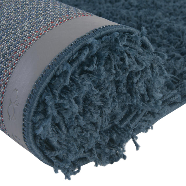 Sapphire Blue 7' 10 x 7' 10 Solid Shag Round Area Rug Thick Soft Touch Fluffy & Plush Shaggy Pile Durable Minimalist Carpet for Classic Interior Design for Sale at Rug Engine