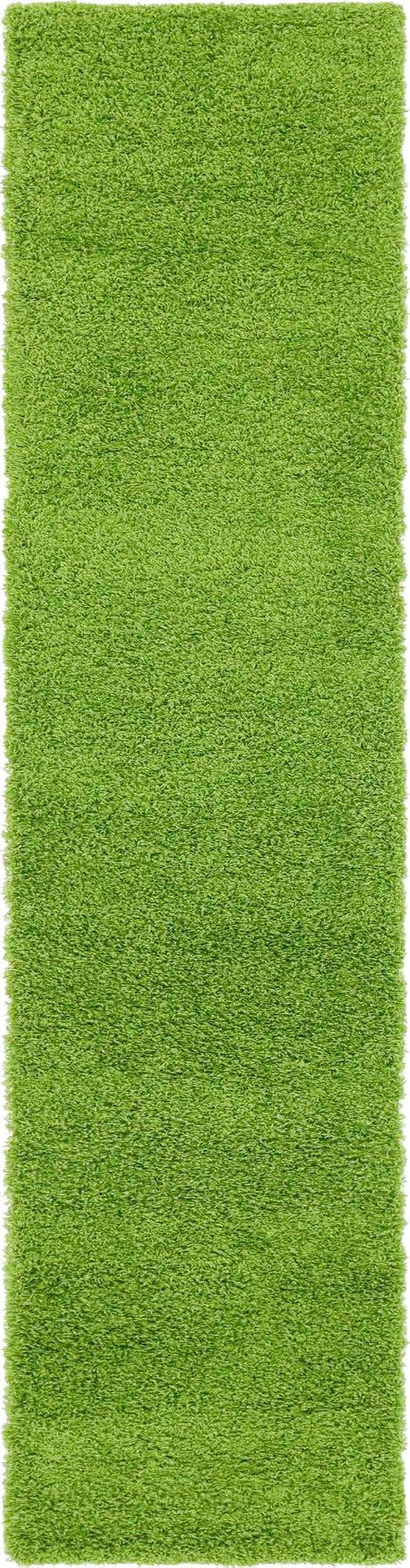 Grass Green 2' 7 x 10' Solid Shag Runner Area Rug Thick Soft Touch Fluffy & Plush Shaggy Pile Durable Minimalist Carpet for Classic Interior Design for Sale at Rug Engine
