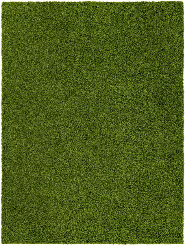 Grass Green 9' x 12' Solid Shag Rectangle Area Rug Thick Soft Touch Fluffy & Plush Shaggy Pile