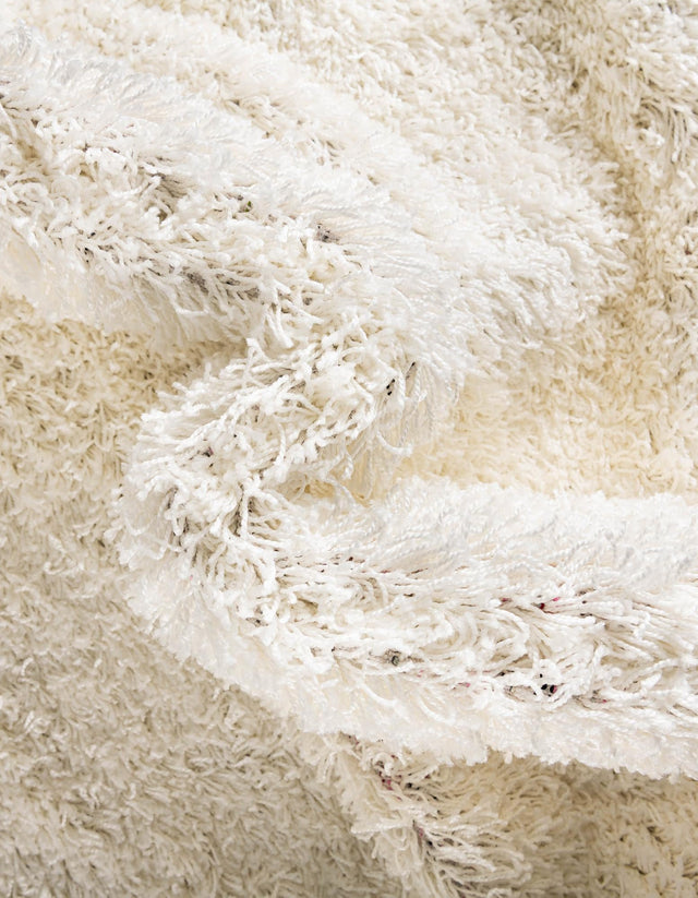 Snow White 3' 1 x 3' 1 Solid Shag Square Area Rug Thick Soft Touch Fluffy & Plush Shaggy Pile Durable Minimalist Carpet for Classic Interior Design for Sale at Rug Engine