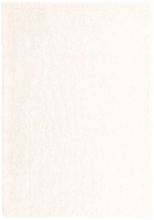 Snow White 7' 1 x 10' Solid Shag Rectangle Area Rug Thick Soft Touch Fluffy & Plush Shaggy Pile