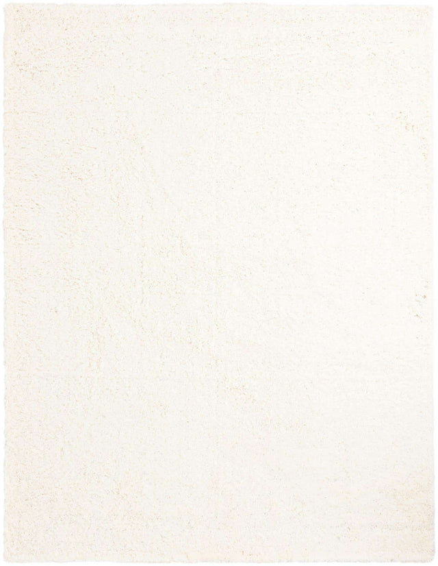 Snow White 9' x 12' Solid Shag Rectangle Area Rug Thick Soft Touch Fluffy & Plush Shaggy Pile Durable Minimalist Carpet for Classic Interior Design for Sale at Rug Engine