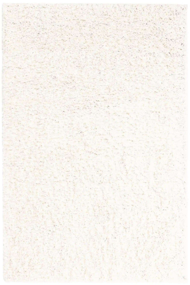 Snow White 4' 1 x 6' 1 Solid Shag Rectangle Area Rug Thick Soft Touch Fluffy & Plush Shaggy Pile