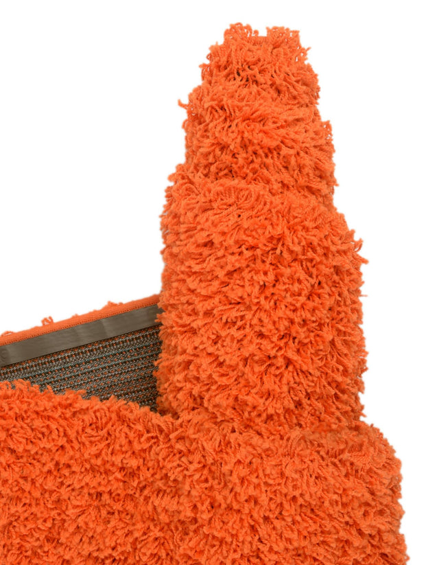 Tiger Orange 7' 1 x 7' 1 Solid Shag Round Area Rug Thick Soft Touch Fluffy & Plush Shaggy Pile Durable Minimalist Carpet for Classic Interior Design for Sale at Rug Engine
