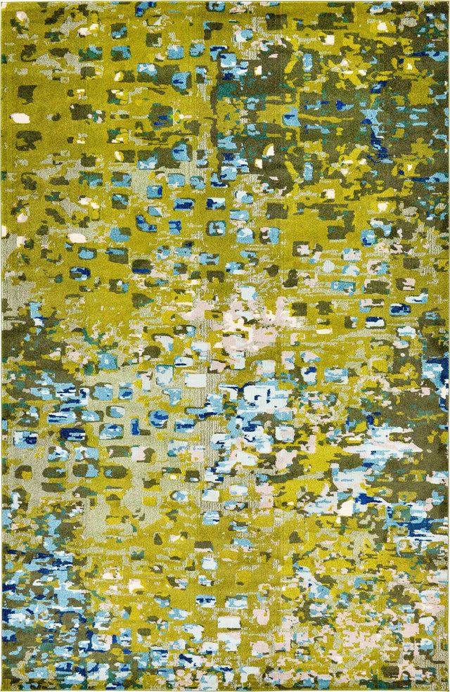 Green 10' 6 x 16' 5 Jardin Rectangle Area Rug 100% Polypropylene With Cotton Backing Colorful & Vivid Modern Carpet for Home Decor for Sale at Rug Engine