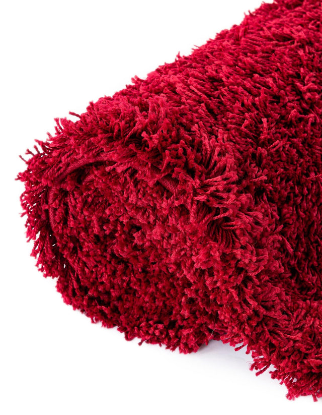 Cherry Red 2' 1 x 6' 5 Solid Shag Runner Area Rug Thick Soft Touch Fluffy & Plush Shaggy Pile Durable Minimalist Carpet for Classic Interior Design for Sale at Rug Engine