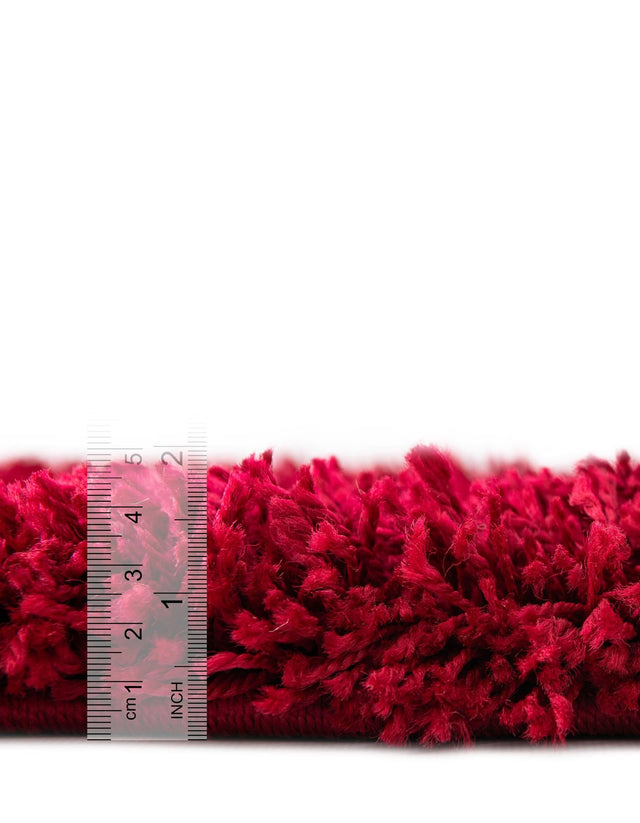 Cherry Red 3' 1 x 3' 1 Solid Shag Round Area Rug Thick Soft Touch Fluffy & Plush Shaggy Pile Durable Minimalist Carpet for Classic Interior Design for Sale at Rug Engine