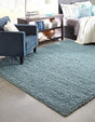 Light Slate Blue 7' 10 x 7' 10 Solid Shag Square Area Rug Thick Soft Touch Fluffy & Plush Shaggy Pile