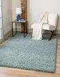 Light Slate Blue 4' 1 x 6' 1 Solid Shag Rectangle Rug