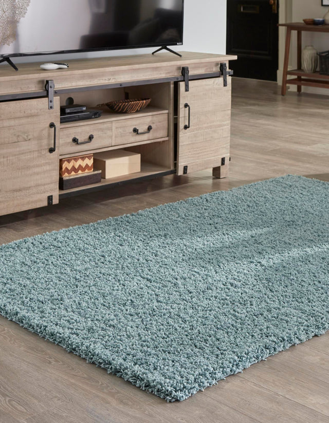 Light Slate Blue 9' x 12' Solid Shag Rectangle Area Rug Thick Soft Touch Fluffy & Plush Shaggy Pile Durable Minimalist Carpet for Classic Interior Design for Sale at Rug Engine