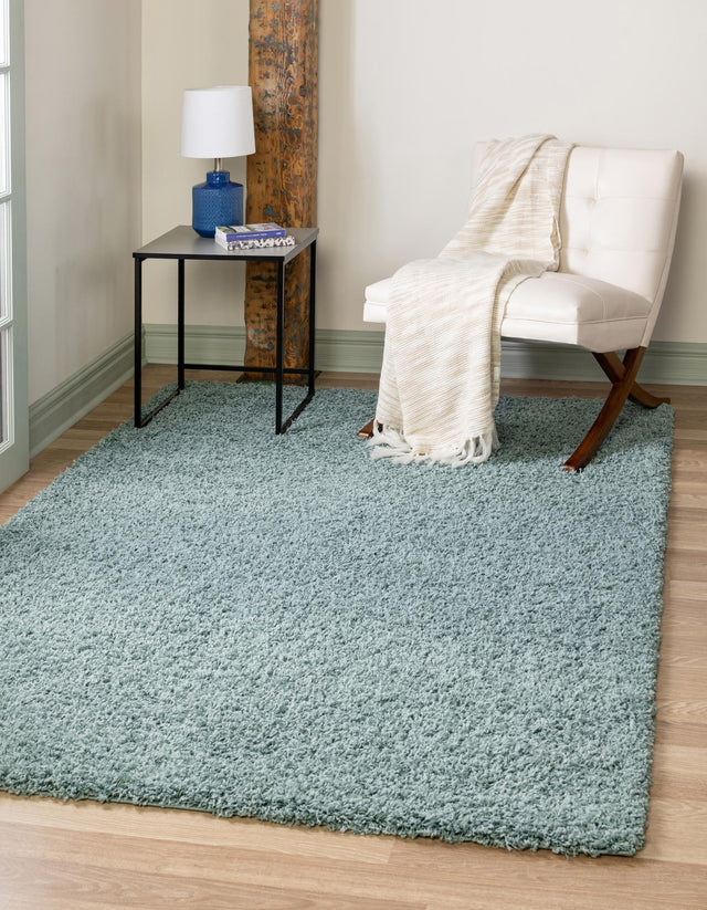 Light Slate Blue 4' 1 x 6' 1 Solid Shag Rectangle Area Rug Thick Soft Touch Fluffy & Plush Shaggy Pile