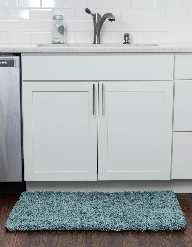 Light Slate Blue 4' 1 x 6' 1 Solid Shag Rectangle Area Rug Thick Soft Touch Fluffy & Plush Shaggy Pile