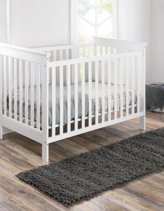 Graphite Gray 2' 7 x 10' Solid Shag Runner Area Rug Thick Soft Touch Fluffy & Plush Shaggy Pile