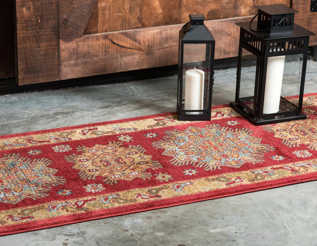 Red 2' 7 x 7' 1 Sahand Runner Area Rug Affordable Easy Clean Traditional Design Durable Carpet for Home Interior Design Living Room Dining Office for Sale at Rug Engine