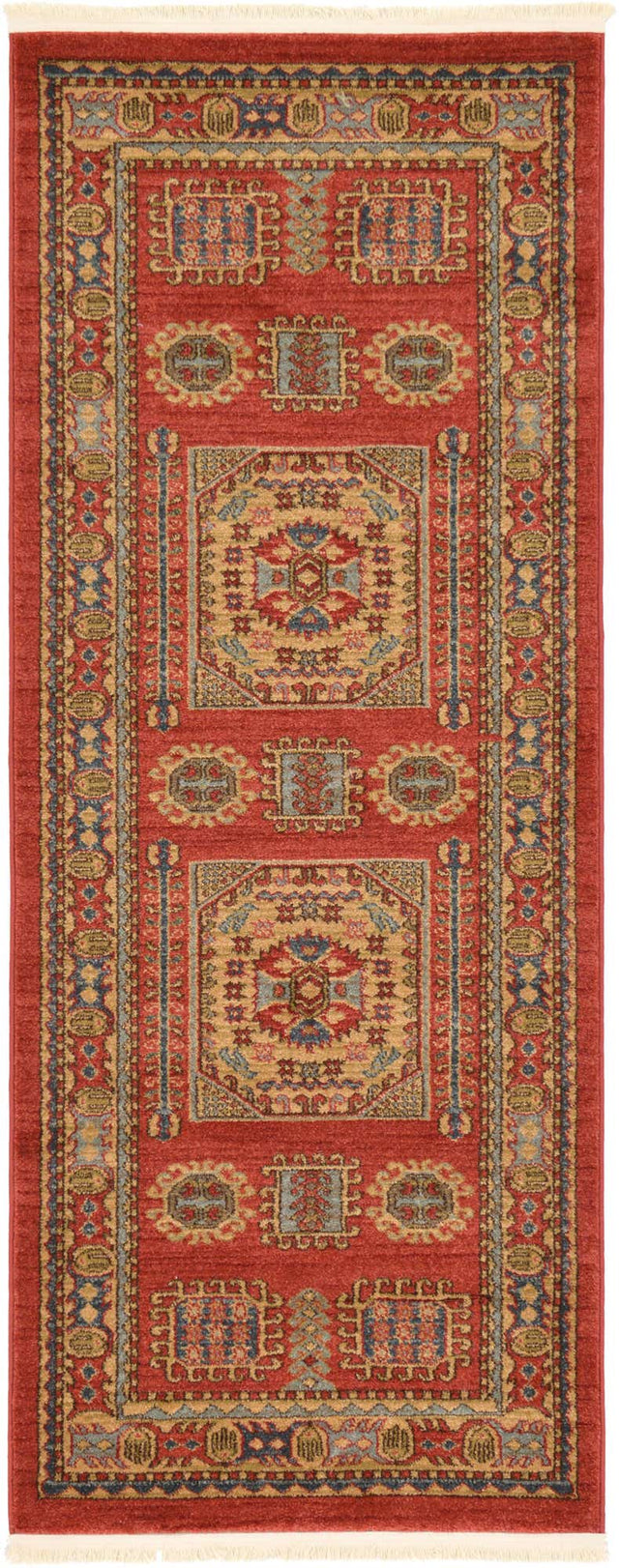 Red 2' 7 x 7' 1 Sahand Runner Area Rug Affordable Easy Clean Traditional Design Durable Carpet for Home Interior Design Living Room Dining Office for Sale at Rug Engine