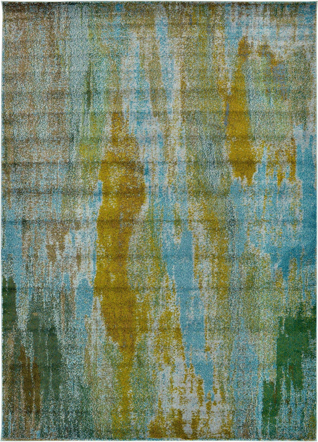 Turquoise 8' x 11' 4 Jardin Rectangle Area Rug 100% Polypropylene With Cotton Backing Colorful & Vivid Modern Carpet for Home Decor for Sale at Rug Engine