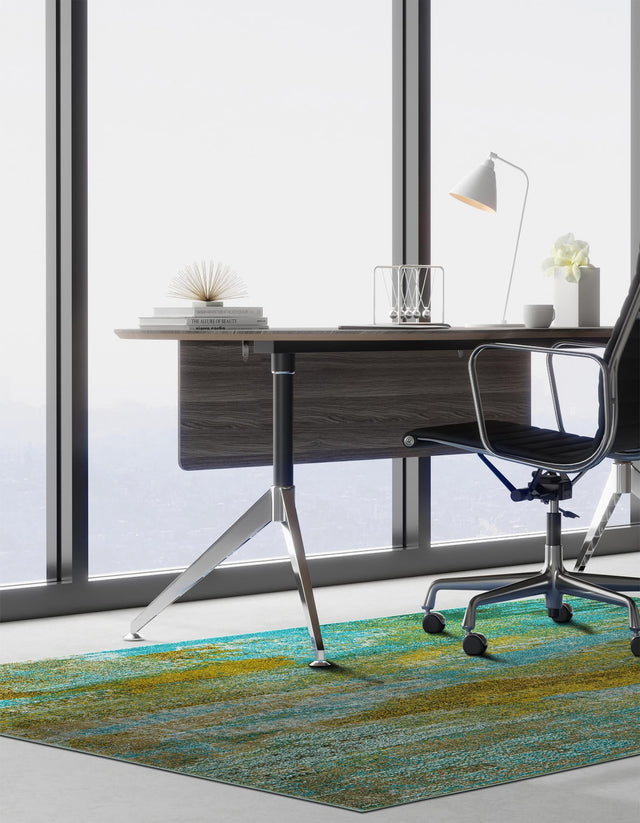 Turquoise 2' 2 x 3' 1 Jardin Rectangle Area Rug 100% Polypropylene With Cotton Backing Colorful & Vivid Modern Carpet for Home Decor for Sale at Rug Engine