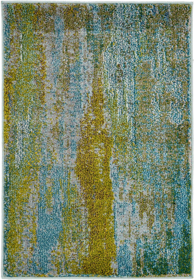 Turquoise 2' 2 x 3' 1 Jardin Rectangle Area Rug 100% Polypropylene With Cotton Backing Colorful & Vivid Modern Carpet for Home Decor for Sale at Rug Engine