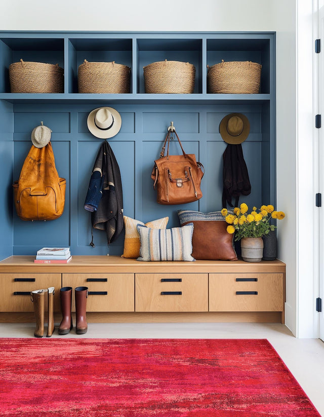 Pink 5' 1 x 8' Jardin Rectangle Area Rug 100% Polypropylene With Cotton Backing Colorful & Vivid Modern Carpet for Home Decor for Sale at Rug Engine