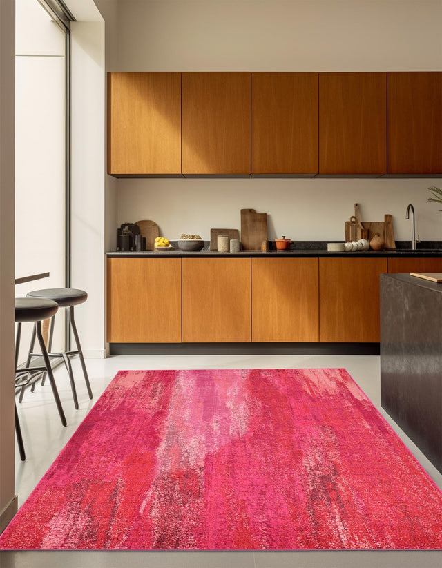 Pink 8' x 8' Jardin Square Area Rug 100% Polypropylene With Cotton Backing Colorful & Vivid Modern Carpet for Home Decor for Sale at Rug Engine