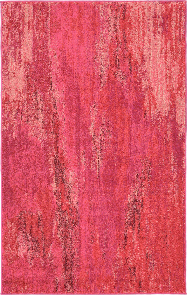 Pink 3' 3 x 5' 3 Jardin Rectangle Area Rug 100% Polypropylene With Cotton Backing Colorful & Vivid Modern Carpet for Home Decor for Sale at Rug Engine