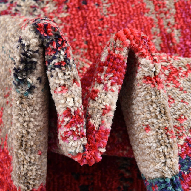 Red 6' 1 x 6' 1 Jardin Round Area Rug 100% Polypropylene With Cotton Backing Colorful & Vivid Modern Carpet for Home Decor for Sale at Rug Engine