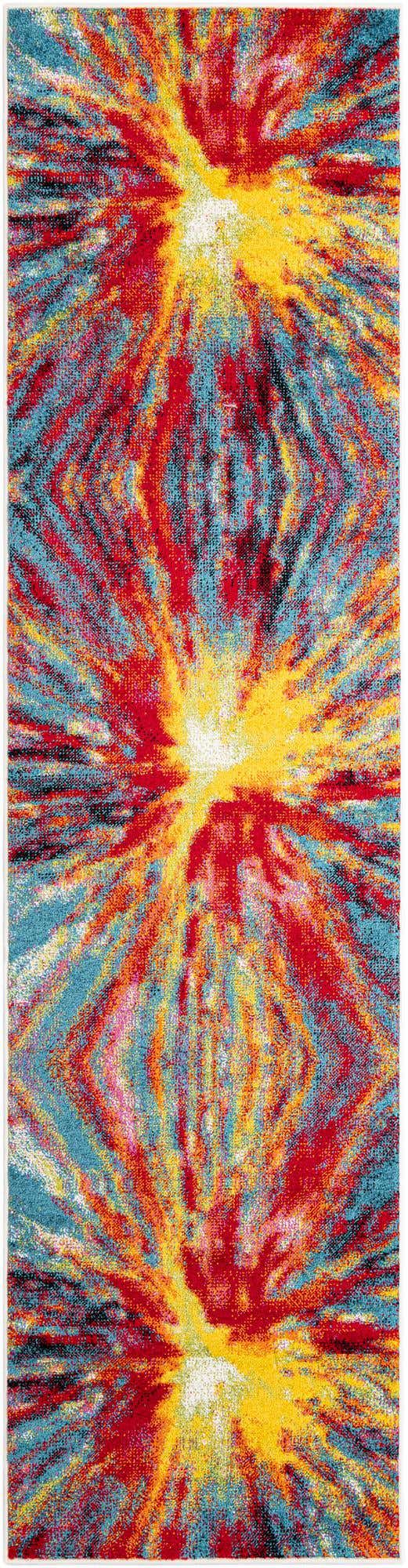 Multicolor 2' 7 x 10' Lyon Runner Area Rug Vivid Colorful Abstract Modern 100% Polypropylene Carpet for Living Room, Dining, Office for Sale at Rug Engine