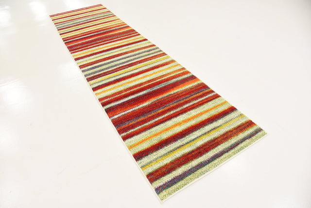 Multicolor 2' 7 x 10' Lyon Runner Area Rug Vivid Colorful Abstract Modern 100% Polypropylene Carpet for Living Room, Dining, Office for Sale at Rug Engine