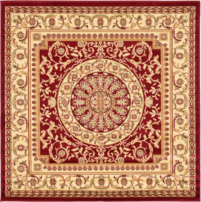 Red 6' 1 x 6' 1 Versailles Square Area Rug