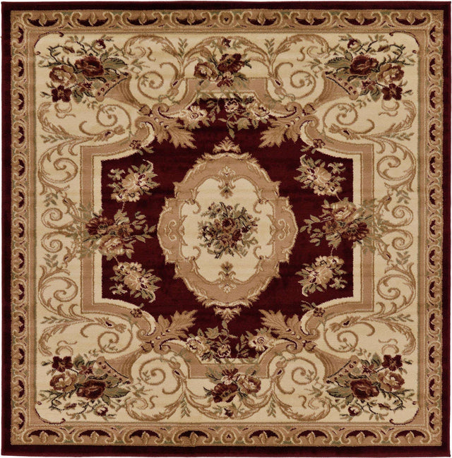 Red 6' 1 x 6' 1 Versailles Square Area Rug