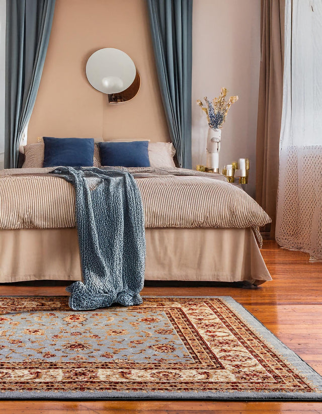 Light Blue 4' 1 x 4' 1 Voyage Square Area Rug