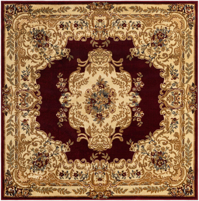 Red 6' 1 x 6' 1 Versailles Square Area Rug
