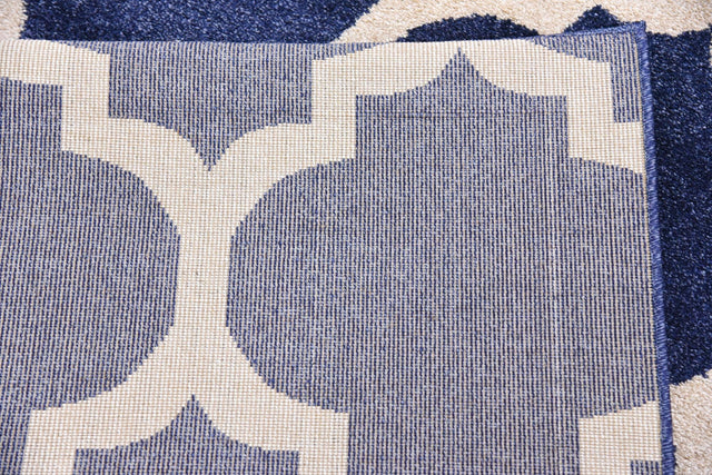 Dark Blue 7' 10 x 7' 10 Trellis Square Area Rug