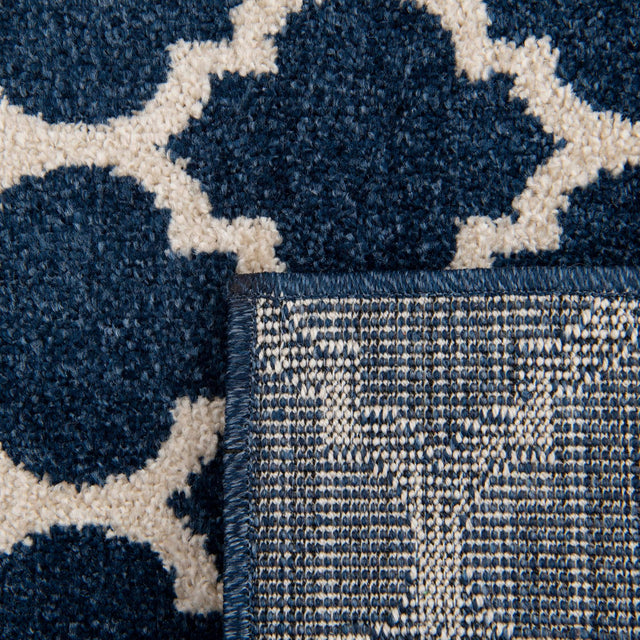 Dark Blue 7' 10 x 7' 10 Trellis Square Area Rug