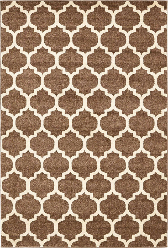 Brown 6' 1 x 9' Trellis Rectangle Area Rug