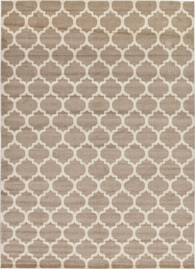 Light Brown 10' x 14' 1 Trellis Rectangle Area Rug