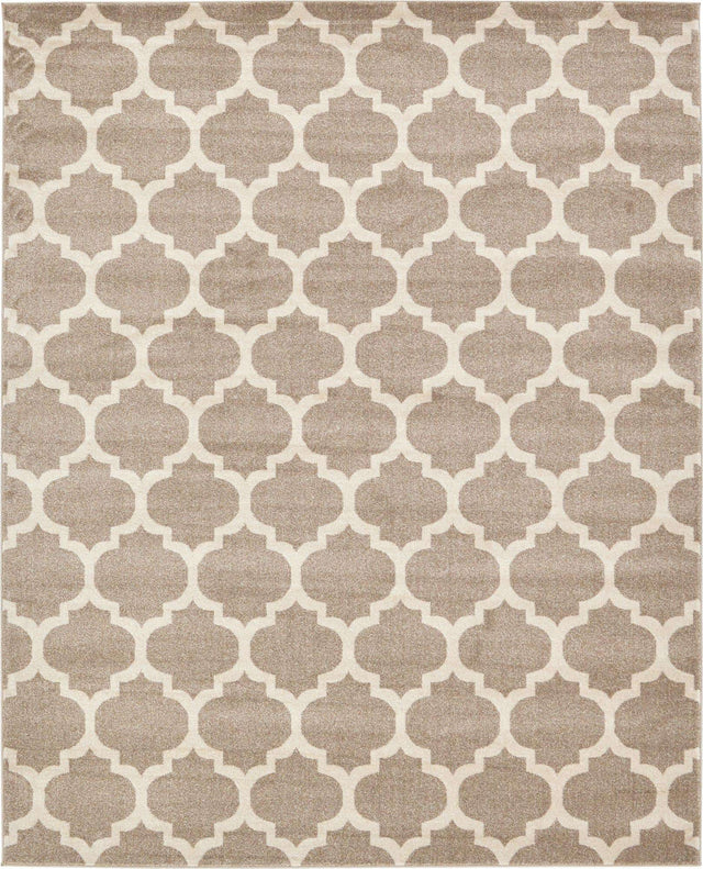 Light Brown 7' 10 x 10' Trellis Rectangle Area Rug