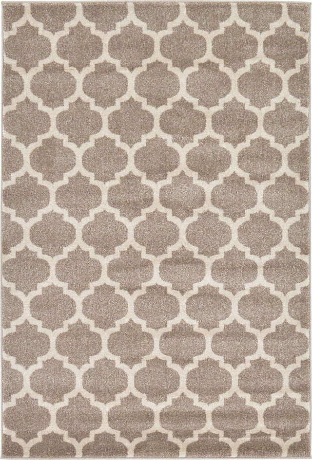 Light Brown 4' 1 x 6' 1 Trellis Rectangle Area Rug