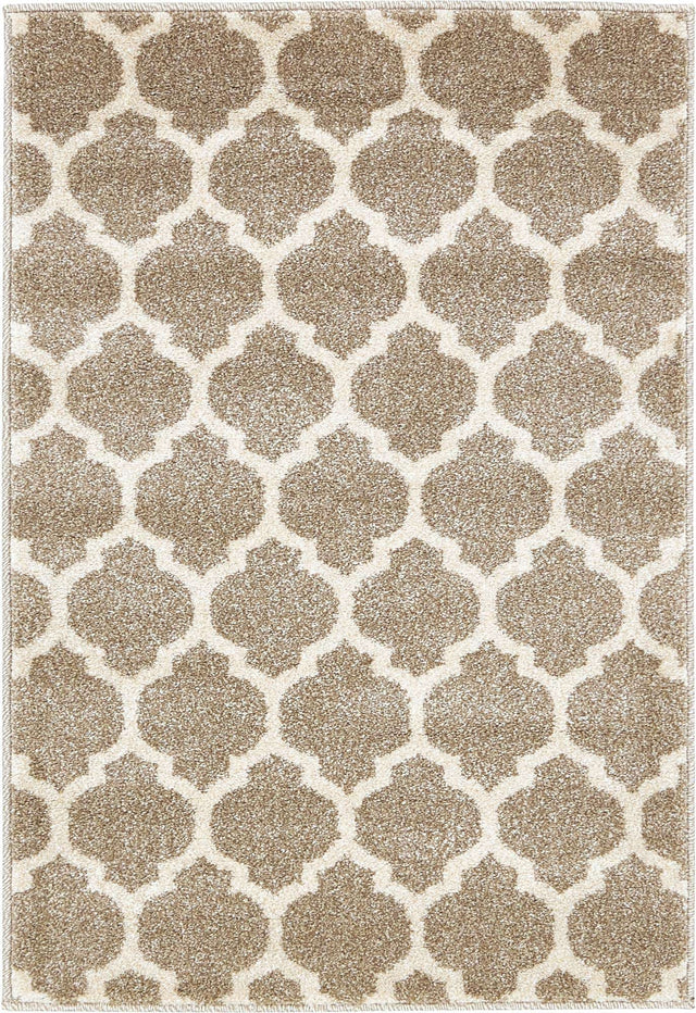 Light Brown 2' x 3' 1 Trellis Rectangle Area Rug