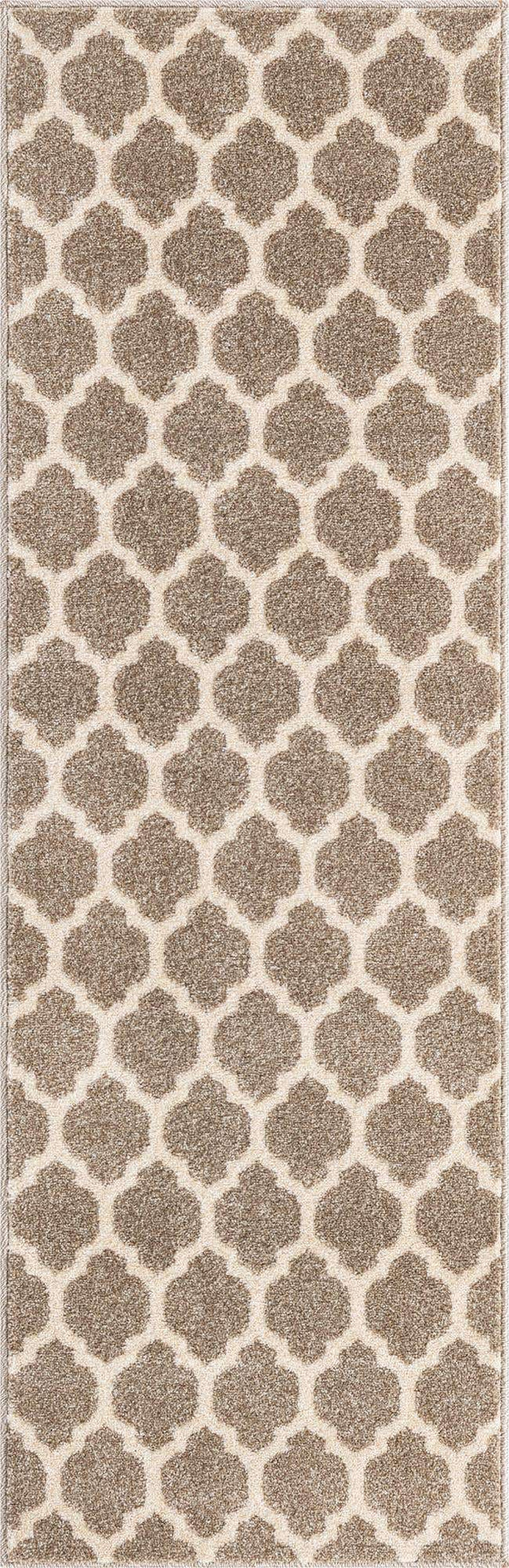 Light Brown 2' x 6' 1 Trellis Runner Area Rug