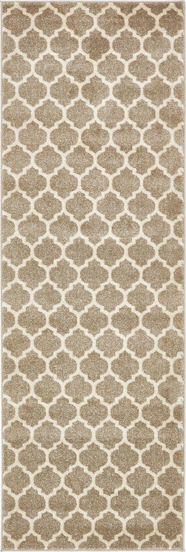 Light Brown 2' 7 x 8' Trellis Runner Area Rug