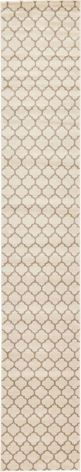 Beige and Light Brown 2' 7 x 16' 5 Trellis Runner Area Rug